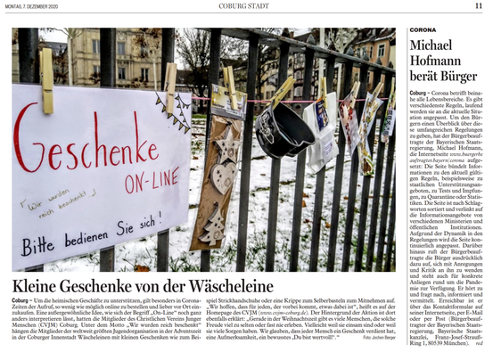 am 7.12.2020 im Coburger Tageblatt